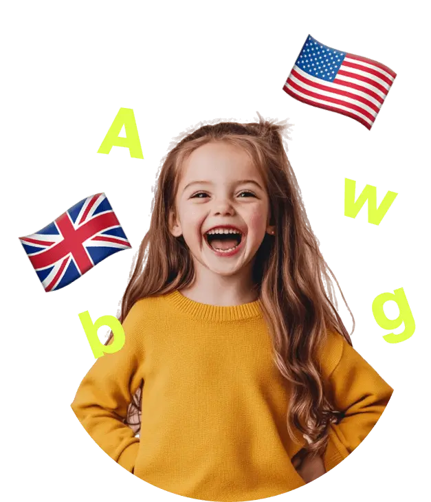 Niño disfrutando de una clase de inglés